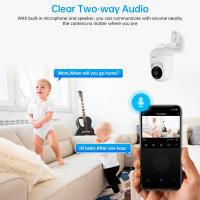 Cámara IP FUERS 4K 8MP WiFi Con Soporte Ajustable Tuya Seguridad Doméstica Vigilancia Wireless Monitor Bebé Mini Cámara Blanco - details 9