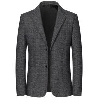 Traje Retro Para Hombre Con Cuadros Alta Calidad Primavera Otoño Moda Casual Elegante Chaqueta Top Con Cierre Único - details 2