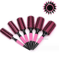 Peine Profesional De Madera Rosa Con Pelo De Jabalí Y Nylon 6 Piezas Herramienta De Peinado Para Cabello Conjunto De Cepillos Redondos - details 1