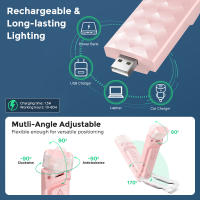Lámpara De Lectura Recargable Con Timer Luz Portátil Para Libros En Cama LED Con 3 Temperaturas Y 5 Niveles De Brillo Clip Bookmark - details 4