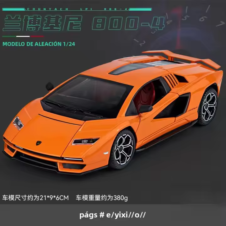 Lamborghini Countach LPI 800-4 Modelo De Coche De Aleación De Metal a Escala 1:24 Con Sonido Y Luz Juguete De Colección Para Niños - 1
