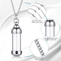 Joyería De Acero Inoxidable Para Cremación Portador De Restos De Amados Muertos Colgante Memorial De Vidrio Transparente Para Recordar a Nuestros Pequeños Amigos - details 3