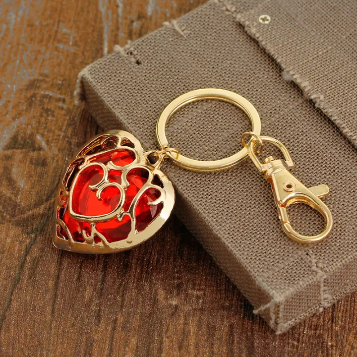 Llavero De Pareja Estilo Zeldas En Rojo Y Azul Con Colgante De Amor Vacío Regalo De Cumpleaños Boda Fiesta Joyería Decoración Accesorio - 1