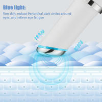 Instrumento de belleza para ojos calentado, pluma de masaje para ojos con luz de colores para eliminar ojeras y arrugas en los ojos, crema para ojos, instrumento de belleza importado blanco - details 5