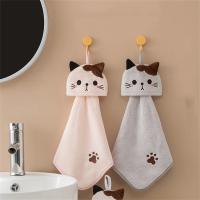 Toalla De Mano De Gato Lindo Para Cocina Y Baño Absorbente De Velocidad Alta Tela De Coral Suave Para Limpieza Y Secado - details 0
