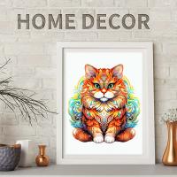 Rompecabezas De Madera En Forma Irregular De Gato Colorido Juguete Interactivo Familiar Para Reducir Estrés Adulto Regalo Delicado En Caja - details 4