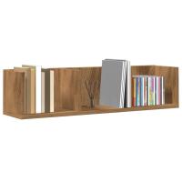 vidaXL Estante de pared CD madera ingeniería 75x18x18 cm en color Roble artisan/Madera antigua | práctico organizador multiusos diseño compacto funcional - details 0