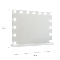Flamingueo Espejo Maquillaje con Luz - Espejo Tocador 15 Bombillas Led Tocador de Maquillaje con Luz 3 Modos Vanity Mirror Espejo Led Maquillaje - details 4