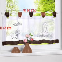 Cortina Valance Transparente 45x90CM Para Ventana Pequeña Cocina Cortina De Café Cortina Antipolvo Decorativa Para Hogar - details 0