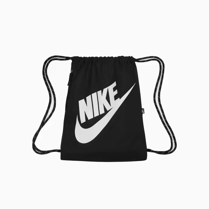 NIKE HERITAGE DRAWSTRING BAG BLACK & WHITE - DC4245 - 1