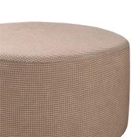 Cubierta De Terciopelo Polar Elástica Para Pie De Silla 1PC Cubierta De Ottomán Redonda De Spandex Protector De Pie De Silla Para Sala De Estar Hogar - details 11