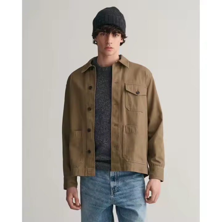 Gant Sobrecamisa Brushed Twill Over Marrón - 1