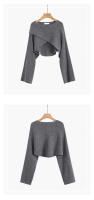 Suéter De Punto Corto De Invierno Para Mujer Estilo Callejero Y2K De Alta Estiramiento Manga Larga O-Neck Suéter Pulla - details 22
