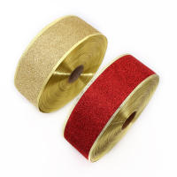 Cinta Decorativa De Glitsher En Rojo Plata Y Oro Con Alambre Para Navidad Y Artesanías Ancho 1 Pulgada Material Poliéster / Jute - details 4