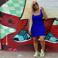 Nuevo Vestido Casual Para Mujer Verano 2024 Color Sólido Con Tirantes A-Line De Rodilla Polyester Sin Estirar Estilo Clásico - details 3