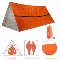 Sobrevivencia Tent Kit Para 1-2 Personas Refugio De Emergencia Impermeable Con Mylar Tube Sleeping Bag Y SOS Thermal Blanket Reutilizable Para Exterior - details 1