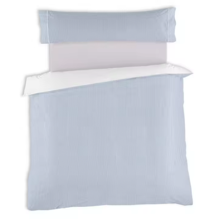 Conjunto de FUNDA NORDICA y funda de almohada Greta, color azul - Cama de 90 (2 piezas) - 100% algodón - 200 hilos. Gramage: 125 - Fijalo - 1