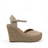 Calzados soraia, Sandalia de antelina y plataforma de yute, espardeñas de cuña alta, para mujer. - details 0