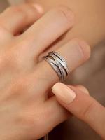 Anillo De Plata De Ley 925 Con Zirconia Interlocking Para Mujer Joyería De Moda Personalizada De Alta Calidad Aniversario - details 3