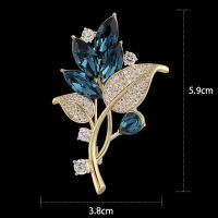 Broche De Cristal Serie De Plantas Moda Para Mujer Joyería De Ropa Accesorios De Fiesta Forma De Flor Y Hoja - details 4