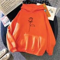 Sudadera De Mujer Con Capucha Estampada Floral Estilo Casual Manga Larga Gruesa Suéter De Deporte Suelto Para Otoño E Invierno - details 12