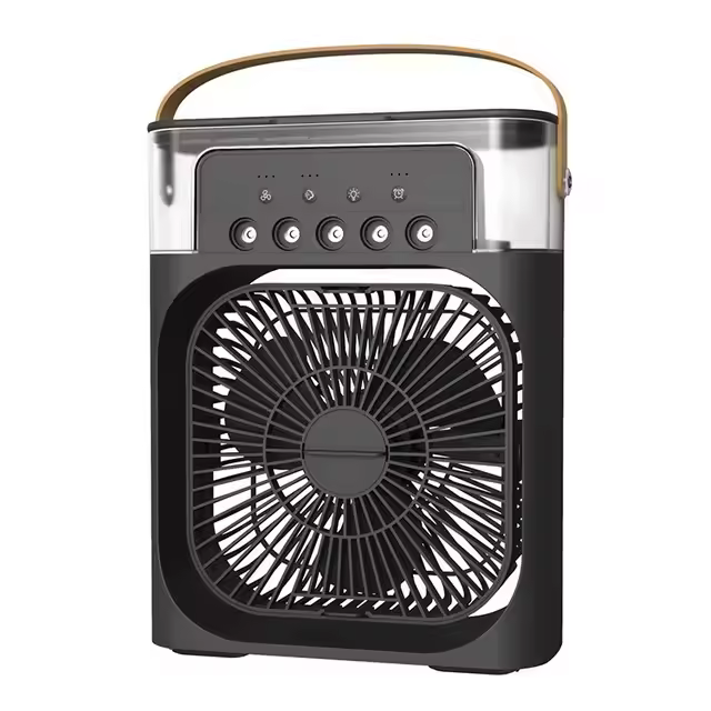 Ventilador de aire acondicionado portátil, miniventilador de Aire evaporativo, con Luces Led de 7 Colores, temporizador DE 1/2/3 horas, 3 velocidades de viento. - 1