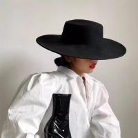 Gorro De Lana Elegante Para Mujer Gorro De Paja Ancha De Fiesta Formal Jazz Gorro De Punto De Tela Blended Gorro De Punto De Tela - details 6