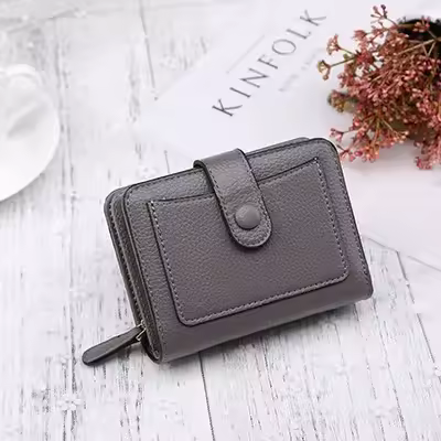 Cartera de Lujo para Mujer con Broche y Cremallera en Color Rojo y Negro - 1