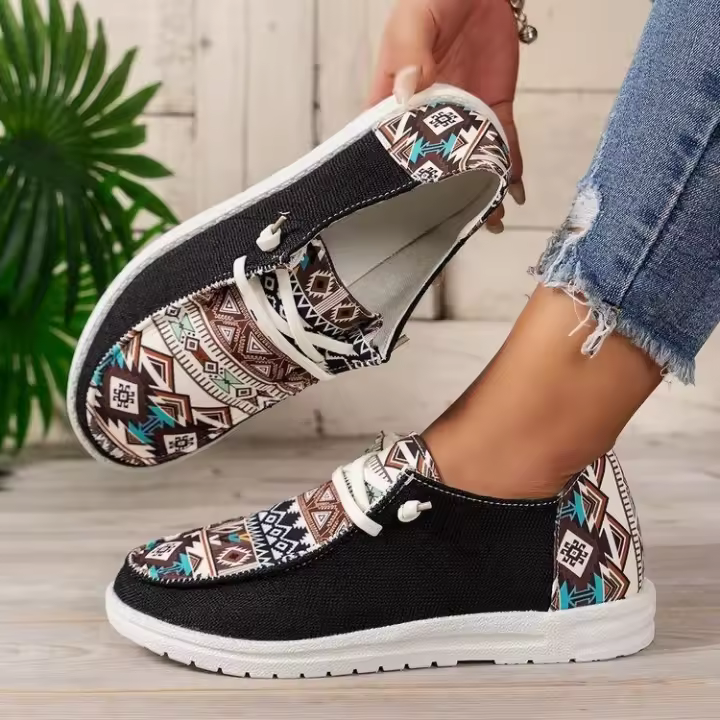 Zapatos Planos De Mujer Otoño Talla Grande Hasta 43 Punta Redonda Cómodos Y Moda Color Coordinado Suela Gruesa Casual - 1