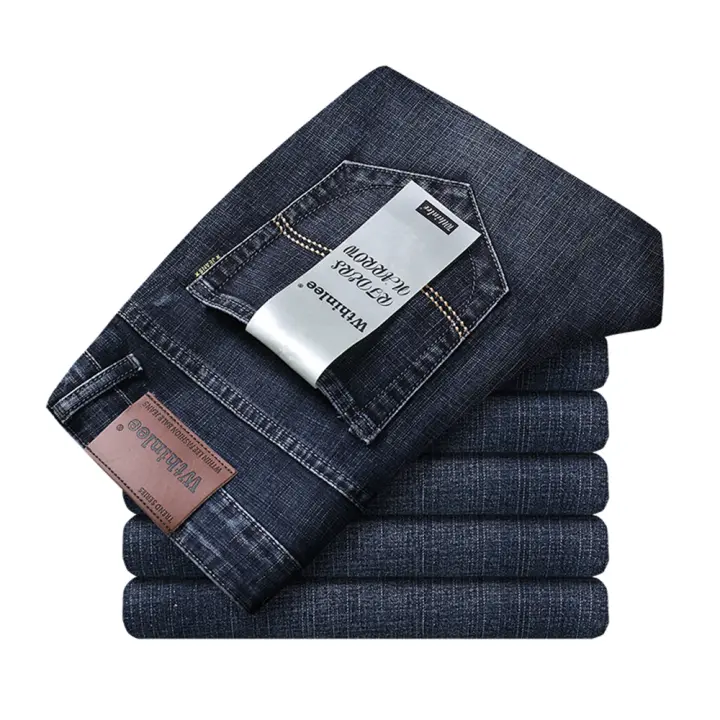 Wthinlee Jeans Para Hombre Negocios Casual Stretch Denim Azul Y Negro Trasero Recto Moda Primavera Verano Ropa De Marca - 1