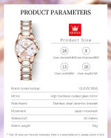 Reloj De Cuarzo Para Mujer OLEVS Movimiento Japonés Resistente Al Agua Acero Inoxidable Cerámica Lujo Reloj De Pulsera Para Damas Conjunto Popular - details 1
