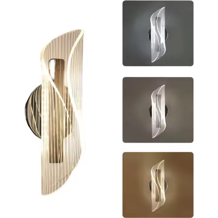 Aplique de Pared Interior Diseño Curvo Moderno 10W 3 Temperaturas de Color - 1