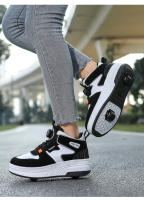 Zapatos De Patinaje Para Niños 2024 Nuevos Primavera Otoño Doble Rueda Deportivos Respirables Talla True Fit Material Superior Cuero - details 22
