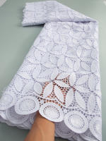 Tela De Encaje Africano Guipure Con Lentejuelas Soluble En Agua Para Mujer Vestidos De Boda Y Fiesta TY3607 100% Poliéster 120CM - details 9