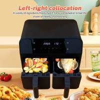 Horno Eléctrico Doble Cajón + Freidora de Aire Inteligente, 1500W Multifuncional para Cocina, Combinado para Hornear/Asar/Cocinar al Vapor/Papas Fritas/Carne, Todo en 1, Hogar - details 10