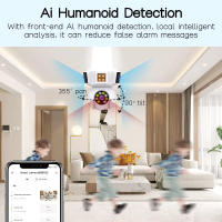 Cámara IP Inalámbrica Wifi E27 Con Doble Lente Tres Pantallas 8MP Visión Nocturna IR Seguridad Red Mini CCTV Para El Hogar - details 1