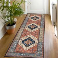 VIKAMA Alfombra Bohemia Vintage Persa De Velours Cristalino Antideslizante Para Lavandería Pasillo Cocina Sala De Estar Dormitorio Material Poliéster Máquina De Techo - details 0