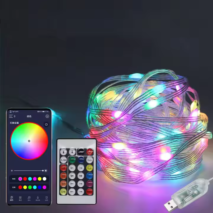 Luces De Cadena LED Faeir Para Bodas Y Fiestas Navideñas Impermeables Con Cambio De Color Rainbow Decoración De Hogar Irregular DC Auto-Contenida - 1