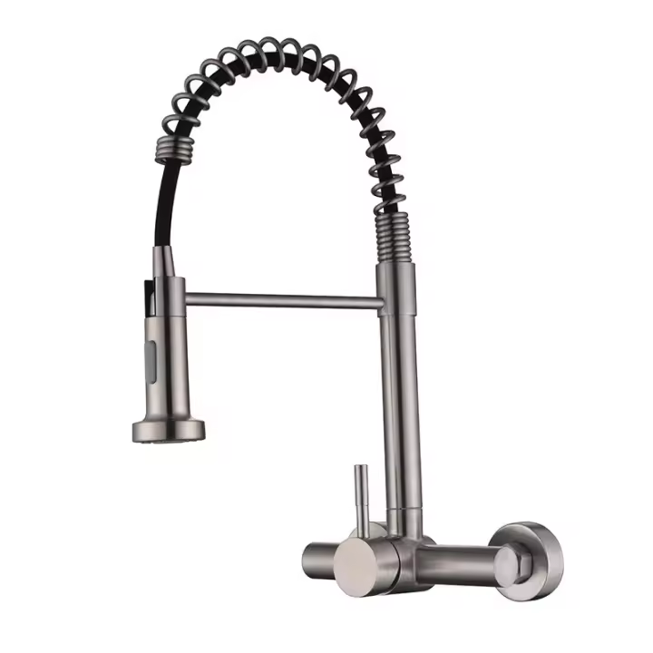 Grifos de cocina de acero inoxidable 304, rotación de 360 \u200b\u200bgrados, grifos de agua fría y caliente, grifos cepillados, varios estilos para elegir - 1