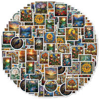 46pcs Pintura De Diamante 3D Pegatinas Tema Paisaje Vintage Decorativas Para Laptop Estuche Botella De Agua Adhesivo PVC Clásico Juguete - details 0