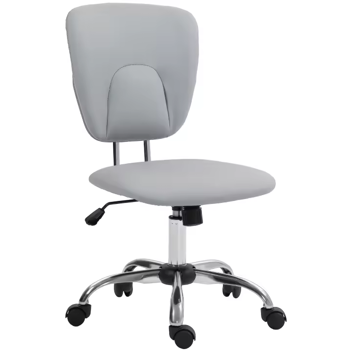 Vinsetto Silla de Oficina sin Reposabrazos Silla de Escritorio Juveniles con Altura Ajustable y Función de Inclinación Carga 120 kg 50x54x87,5-96,5 cm - 1