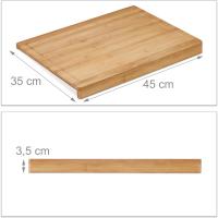 Tabla Cortar con Borde para Encimera,Tablas Modernas para Preparar, Cortar, Trocear, Picar, Cocina, Rectangular, Grande, Bambú, 45*35 cm/35*25cm, Marrón - details 5
