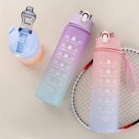 Botella De Agua Deportiva Con Tira De Correa Y Pajita Escala Espacial Gradiente Color Aesthetic High Value Reutilizable Para Estudiantes Y Adultos - details 4
