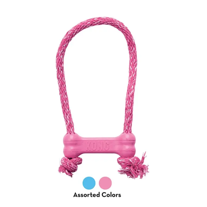 KONG Puppy Goodie Bone with Rope Hueso con Cuerda para Cachorros XS - 1