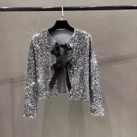 Blusa Larga De Manga Con Lentejuelas Para Mujer Estilo Europeo Y Americano Para Fiestas Y Banquetes Primavera/Otoño - details 2