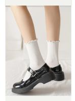 Calcetines Para Mujer 5 Pares En Lote Algodón Transpirable De Media Pantorrilla Estilo Ruffle Negro Blanco Para Primavera Y Otoño - details 7