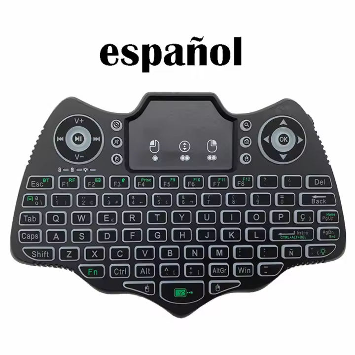 Teclado Inalámbrico Mini V18 Con Mouse De Aire Multicolor Retroiluminado Para Android TV Box Compatible Con French Spanish Russian - 1