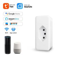 Tuya 16A Enchufe Inteligente WiFi Estándar Brasileño Compatible Con Google Home Alexa Y Smart Life APP Control Remoto Para El Hogar - details 1