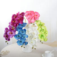 1 Pieza De 8 Cabezas De Mariposa Artificial Orquídea 3D Falsa Flor De Simulación Para Decoración De Hogar Y Boda Con Toque Real - details 2