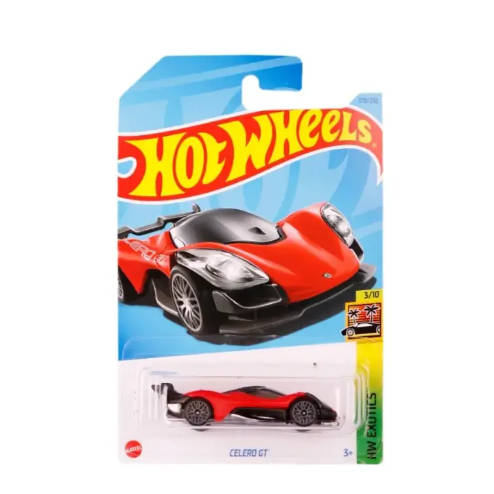 HOT WHEELS - Celero GT HW Exotics 178 Miniatura: Escala 1/64 - Material del cuerpo: metal - Con puertas que se abren - Idea regalo - Recomendado para mayores de 3 años - 1